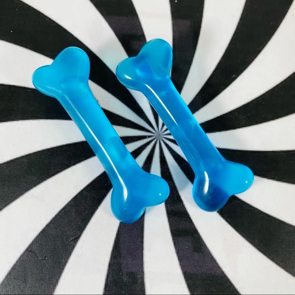 Bad bones baby Turquoise hair clips goth glam punk
